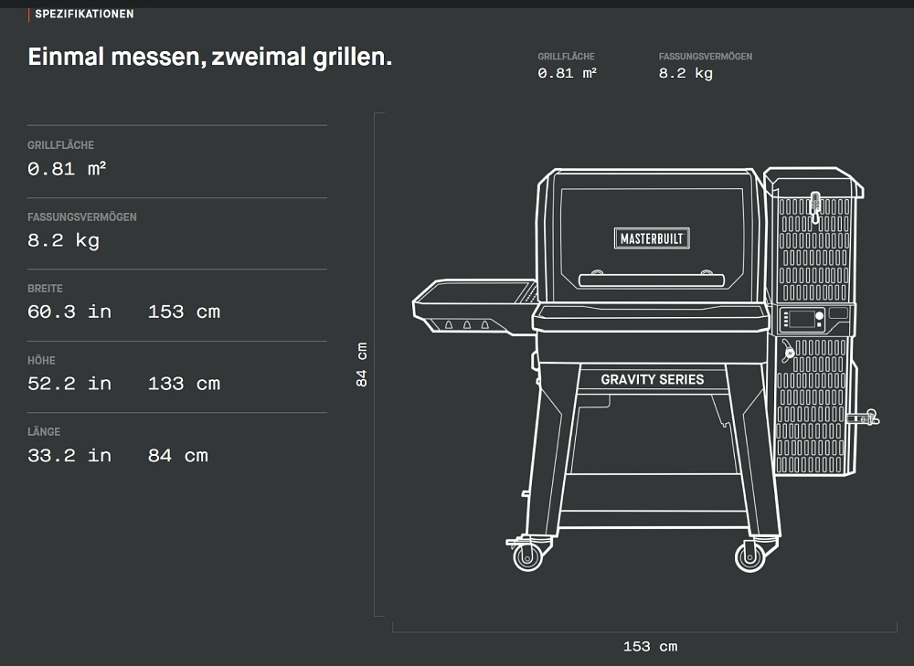 Masterbuilt Gravity XT Digitaler & Smarter Holzkohlegrill und Smoker