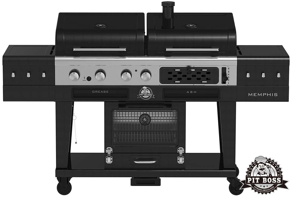 Pit Boss Memphis Ultimate Combo 2.0 Gasgrill, Holzkohlegrill & Elektrischer Smoker